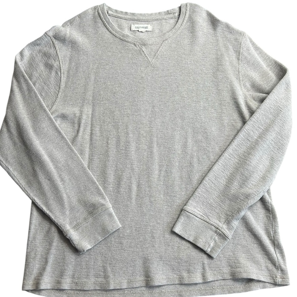 Goodthreads Men’s Waffle Knit Thermal Long Sleeve Shirt‎ Gray Size Medium